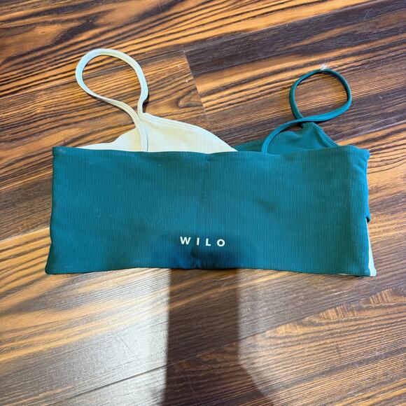 Wilo The Label Ribbed Cross Front Sports Bra Size L - Picture 2 of 7